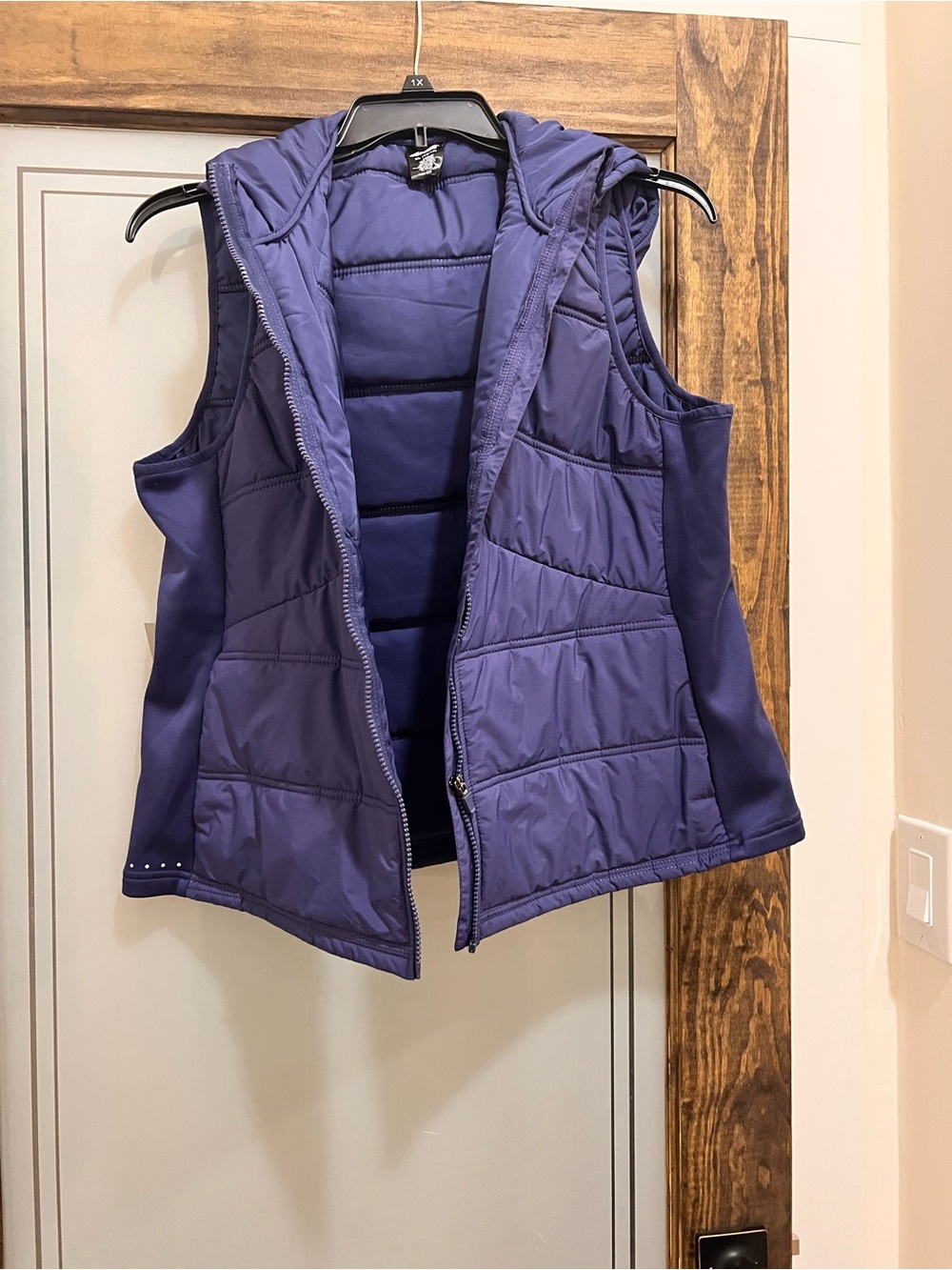 Avia Purple/Blue Quilted Hooded Puffer Vest